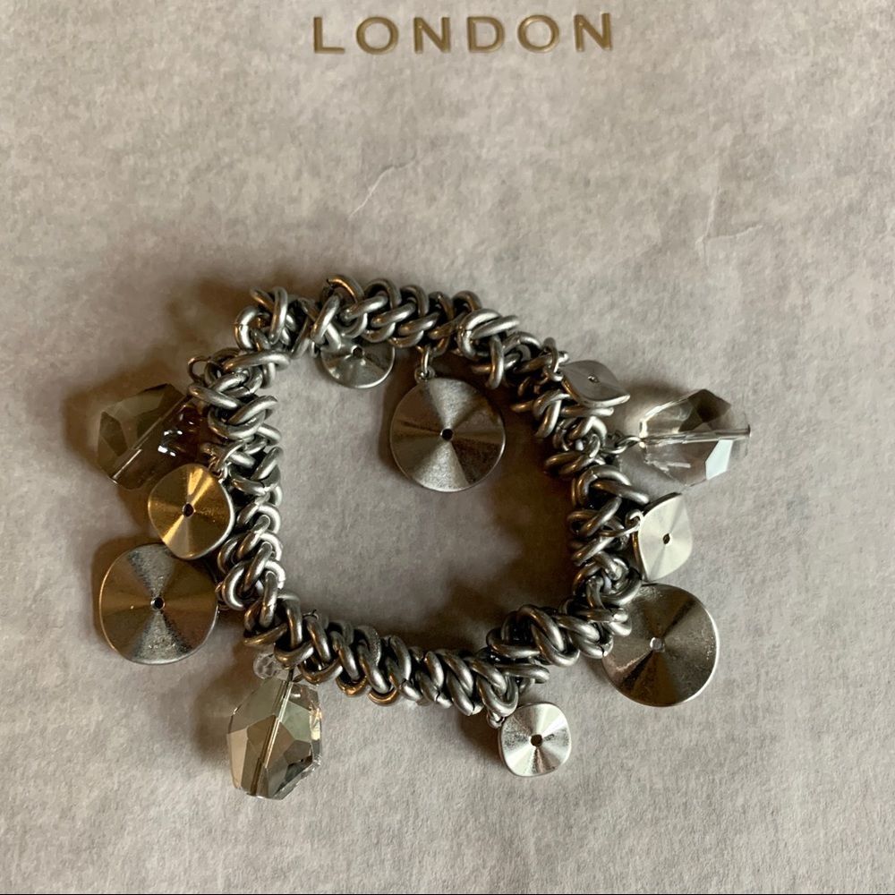 Stainless steel clear stone Charm chain Bracelet